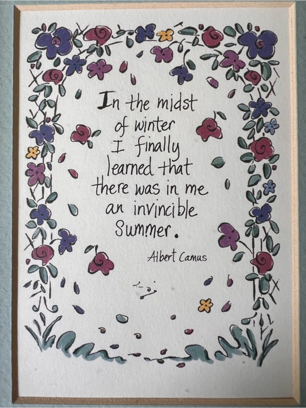 Vintage Russ Inspirational Floral Quote Wall Art - 5x7